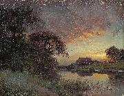 Luca Giordano Dusk on the river France oil painting artist